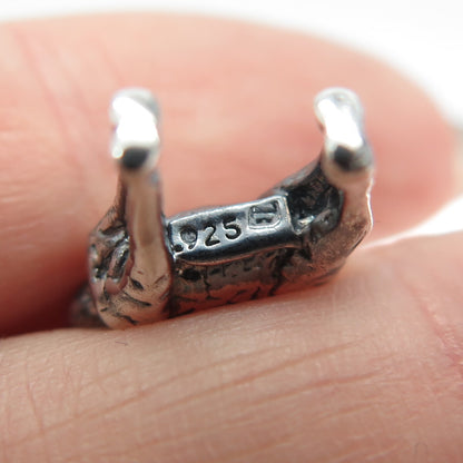 925 Sterling Silver Vintage Giraffe 3D Pendant