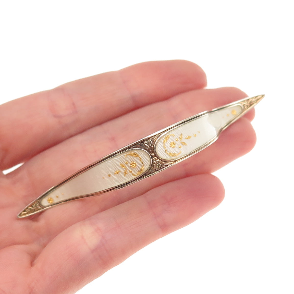 R. Blackinton & Co. Sterling Antique Enamel Tussie Mussie Corsage Brooch #4997