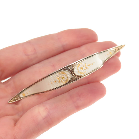 R. Blackinton & Co. Sterling Antique Enamel Tussie Mussie Corsage Brooch #4997