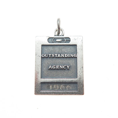 LGB BALFOUR Sterling Vintage 1966 Outstanding Agency Minimalist Charm Pendant