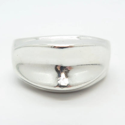 925 Sterling Silver Vintage Mexico Concave Ring Size 7.75