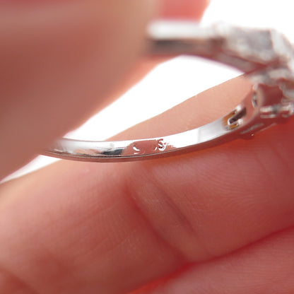 925 Sterling Silver Multi-Cut C Z Engagement Ring Size 10
