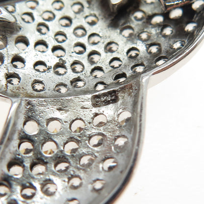 925 Sterling Silver Real Red Garnet Gemstone & C Z Dove of Peace Pin Brooch