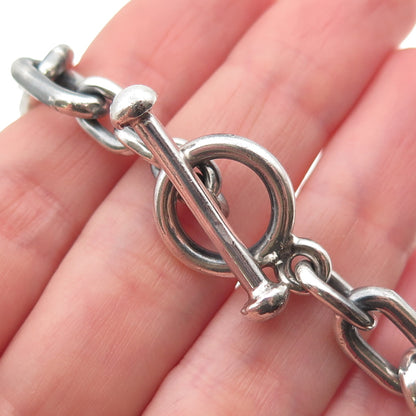 Fine Art 925 Sterling Silver Vintage Oxidized Cable Chain Necklace 16"