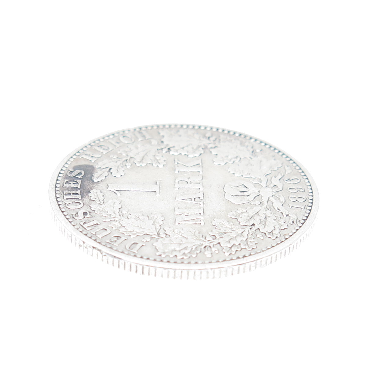 900 Silver Antique 1896 Germany Emperor William II 1 Mark Duetsches Reich Coin