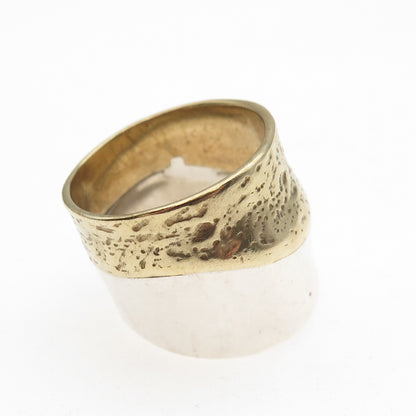 Silpada 925 Sterling Silver 2-Tone Vintage Rain / Shine Ring Size 10.5