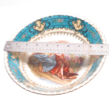 VICTORIA Antique Austria Jupiter & Callisto Hand Painted Porcelain Cabinet Bowl