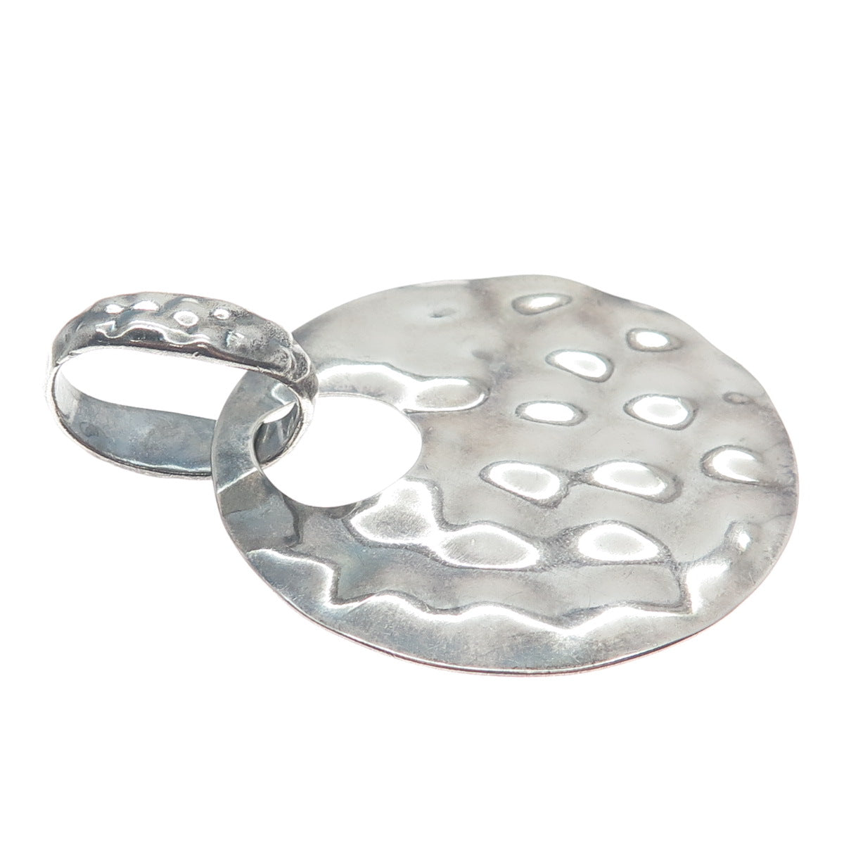 AIL ALUMA 925 Sterling Silver Vintage Modernist Moon Oxidized Pendant