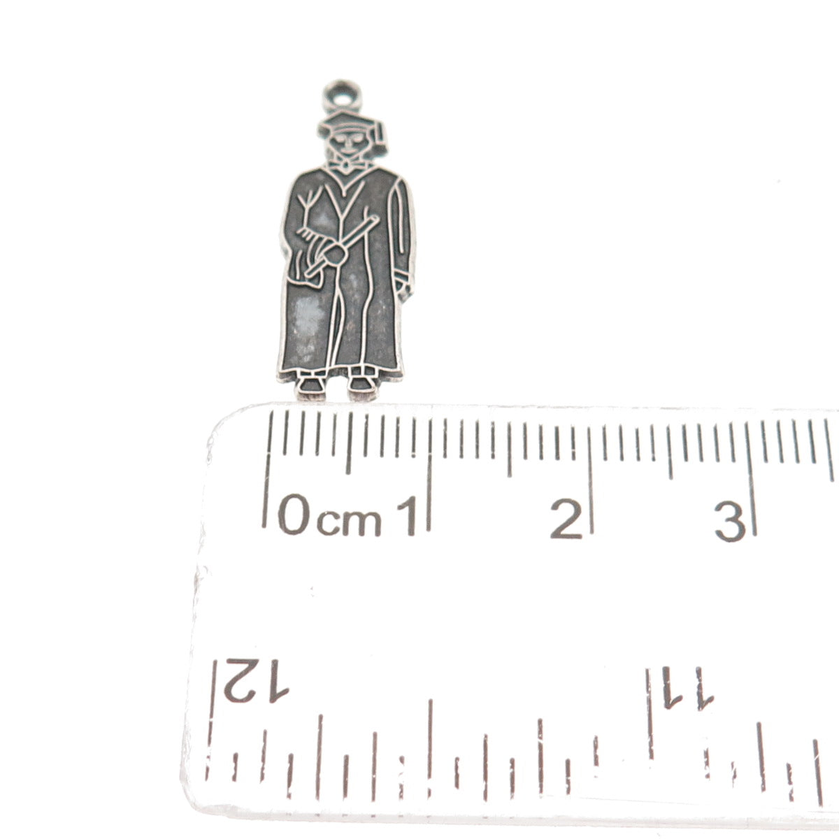 DANECRAFT 925 Sterling Silver Vintage Graduation Oxidized Charm Pendant