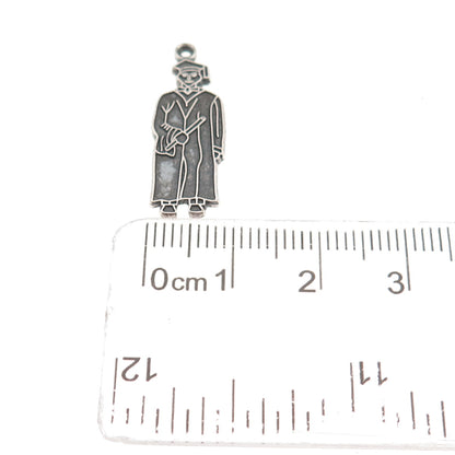 DANECRAFT 925 Sterling Silver Vintage Graduation Oxidized Charm Pendant