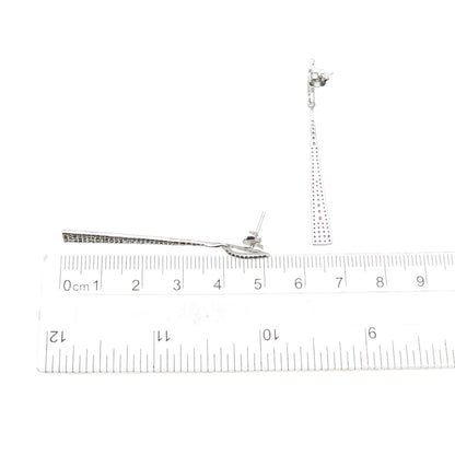 925 Sterling Silver Real Round-Cut Smoky Quartz Dangle Earrings