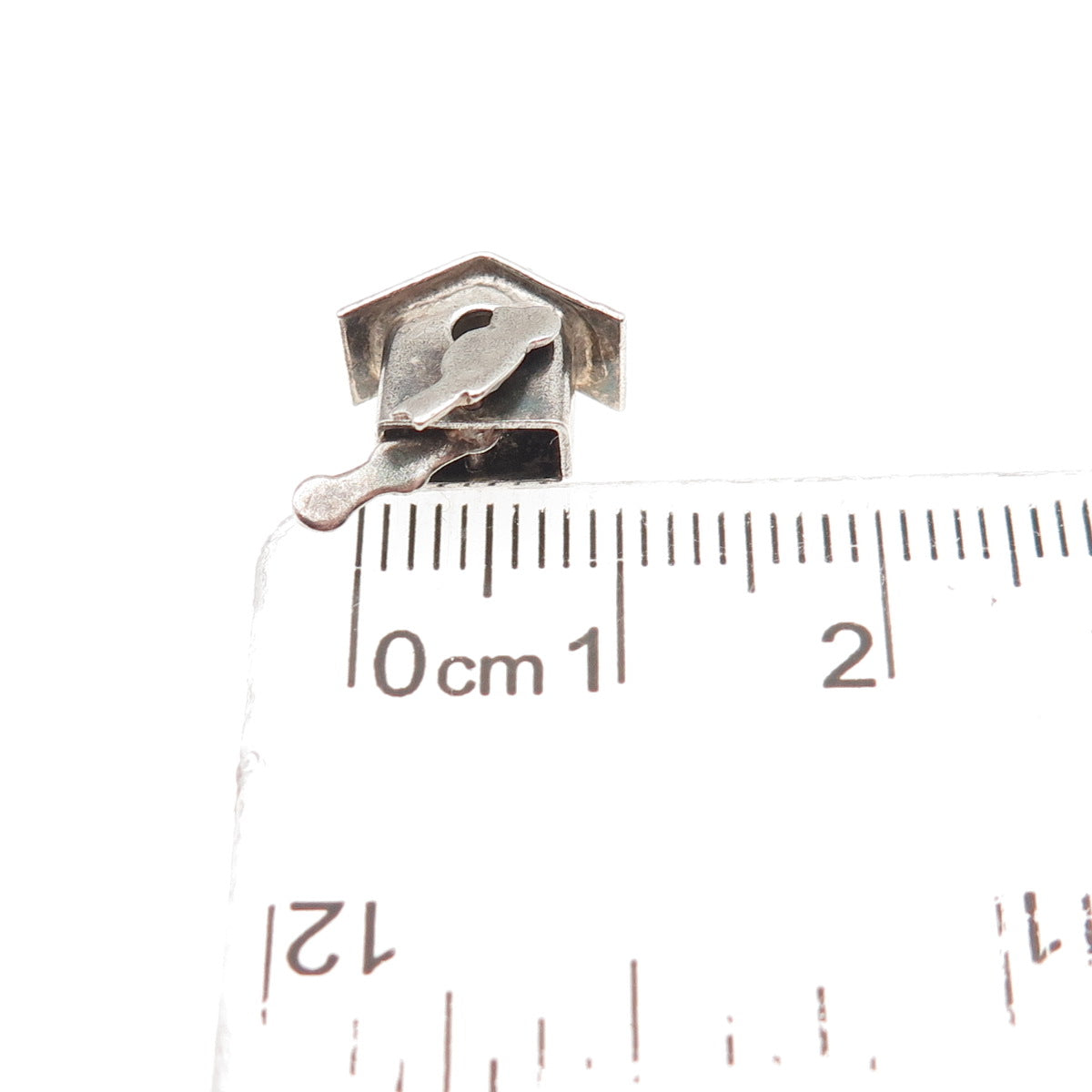 925 Sterling Antique Art Deco Mexico Birdhouse Articulated 3D Mini Charm Pendant