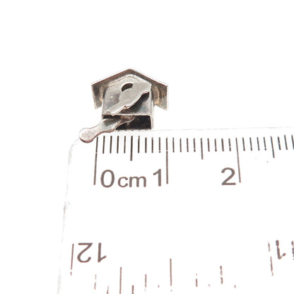 925 Sterling Antique Art Deco Mexico Birdhouse Articulated 3D Mini Charm Pendant