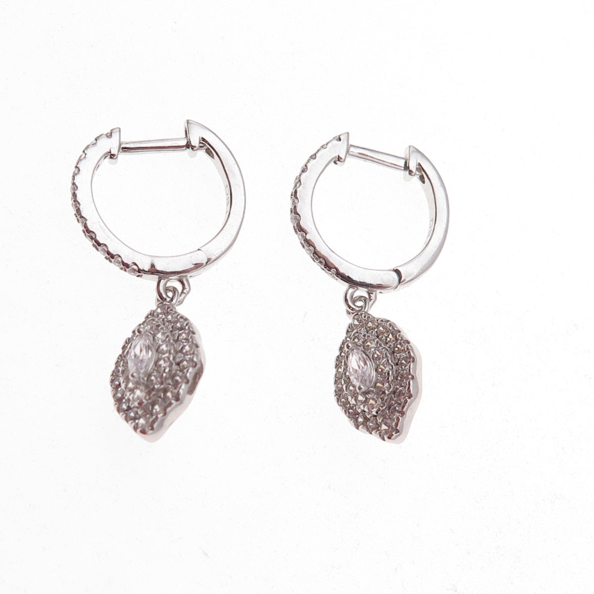 Dee Berkle 925 Sterling Silver Marquise & Round-Cut C Z Dangle Earrings