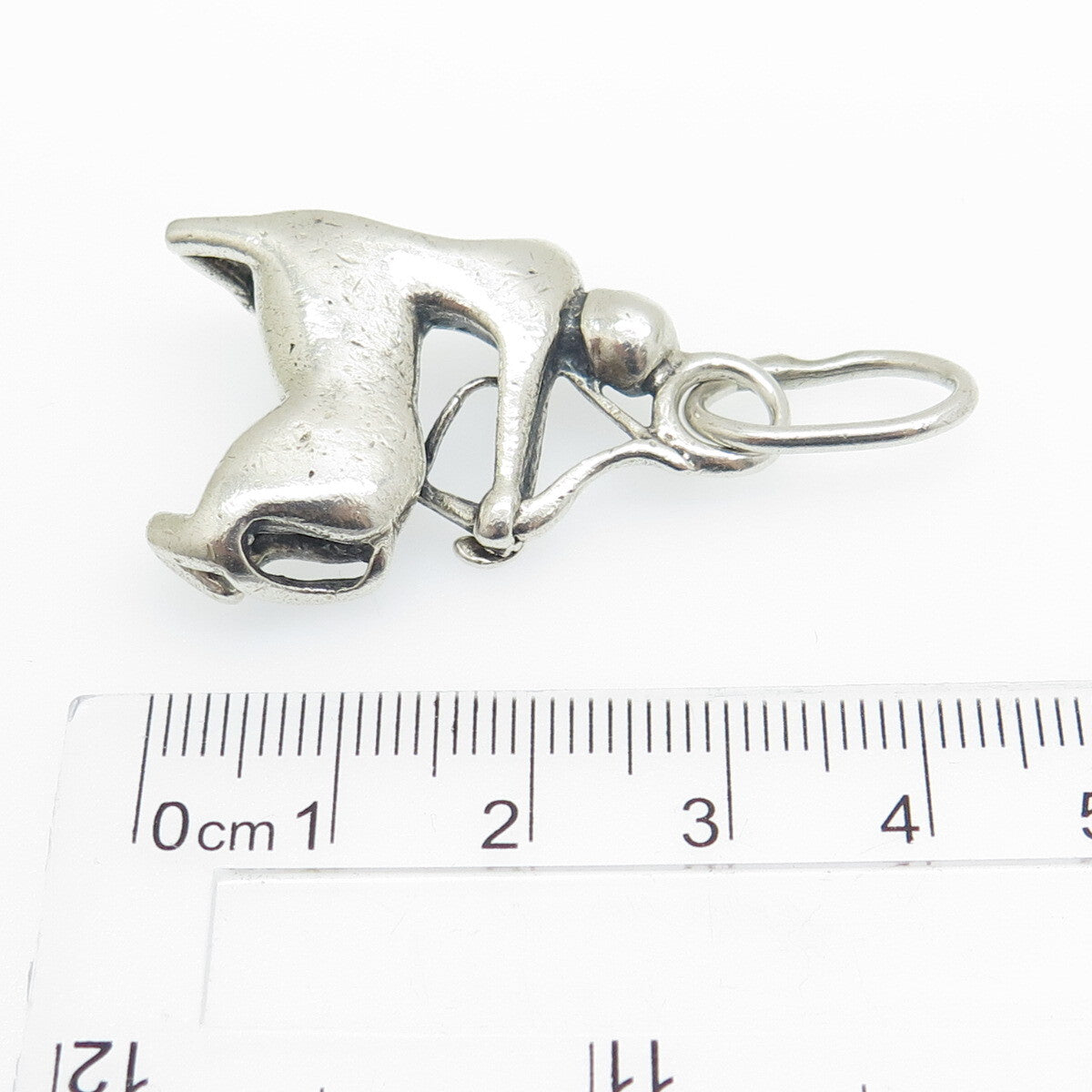 925 Sterling Silver Vintage Sagittarius Zodiac Sing Oxidized Charm Pendant