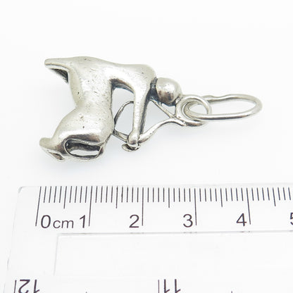 925 Sterling Silver Vintage Sagittarius Zodiac Sing Oxidized Charm Pendant