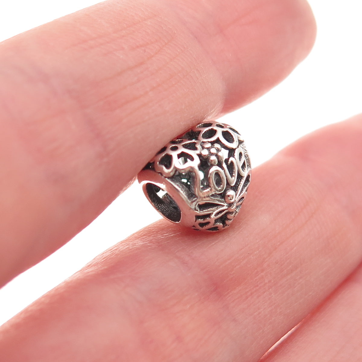 Pandora 925 Sterling Silver Promise of Spring Love Heart Slide Bead Charm