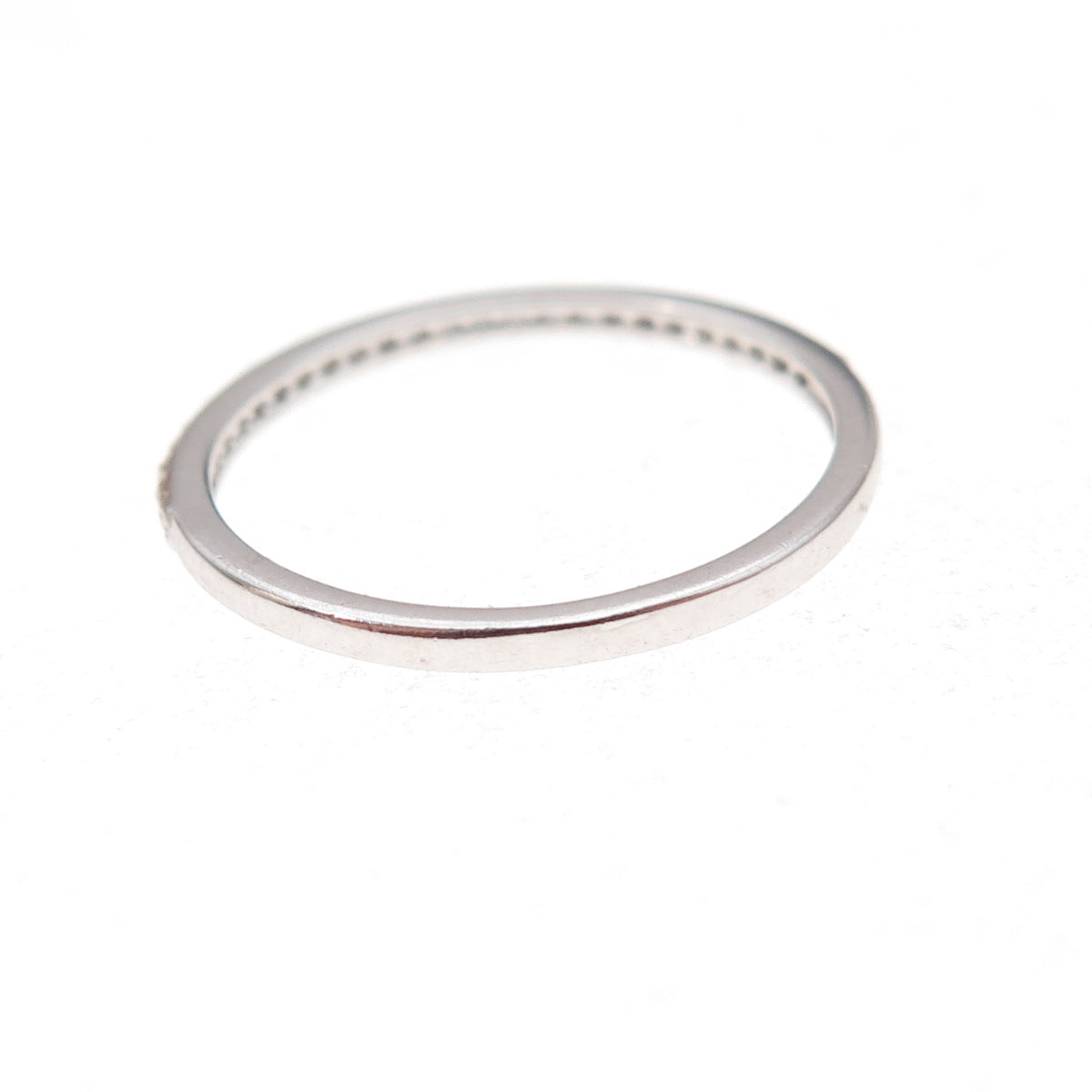 925 Sterling Silver Round-Cut C Z Half Eternity Stackable Band Ring Size 6