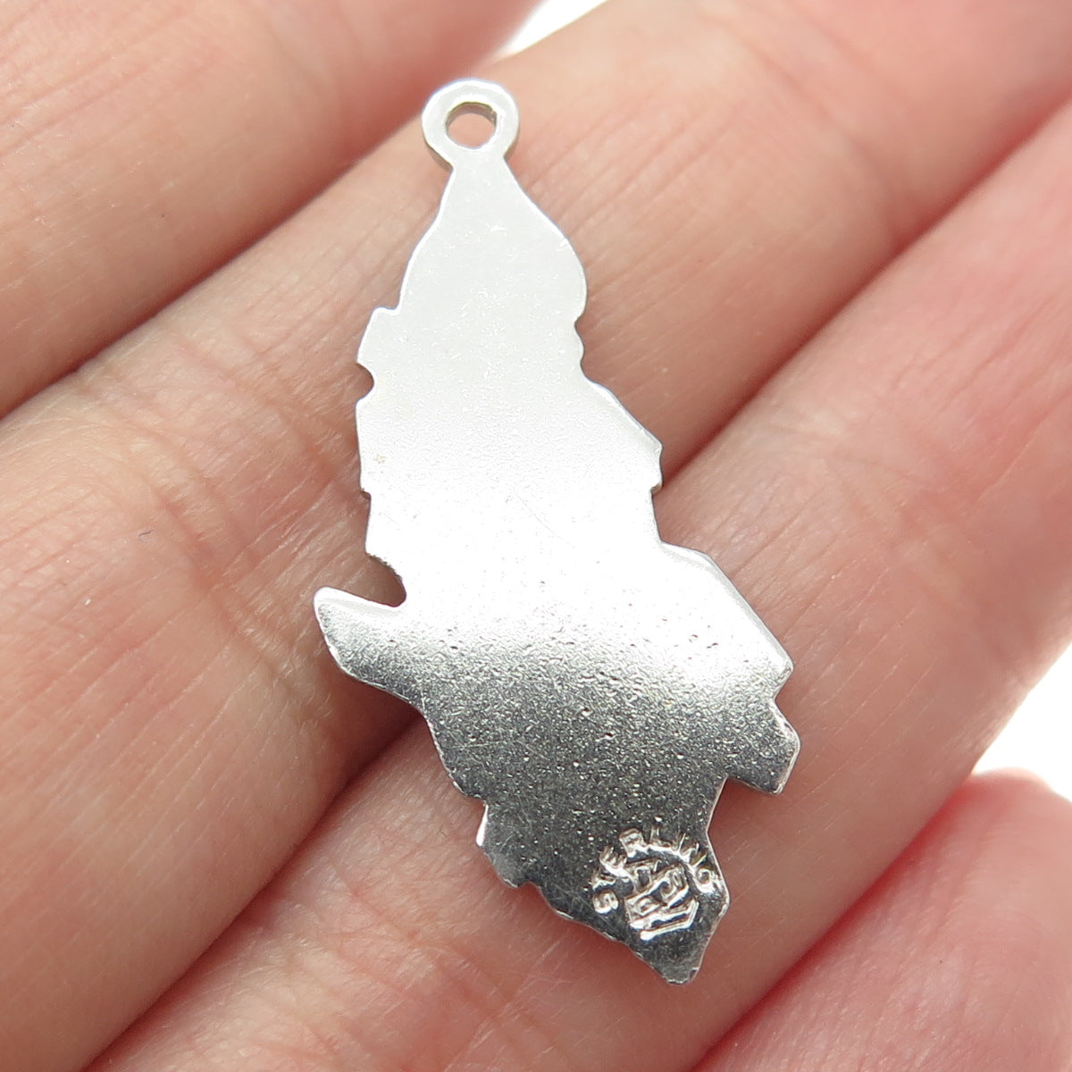 925 Sterling Silver Vintage St. Thomas VI Map Charm Pendant