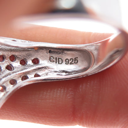 CLYDE DUNEIER 925 Sterling Silver Real Lavender & White Sapphire Ring Size 7.25