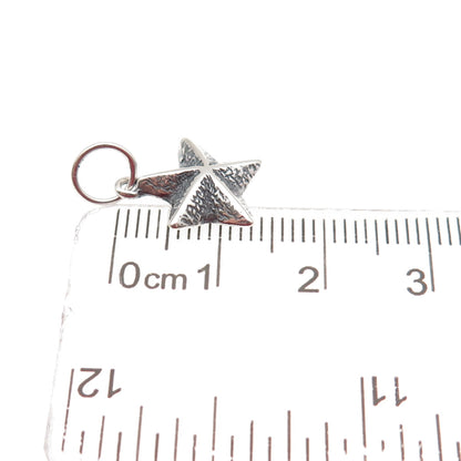 925 Sterling Silver Vintage Star Oxidized Mini Charm Pendant
