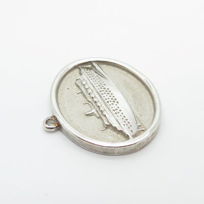 925 Sterling Silver Vintage 2016 Liner Ship Pendant