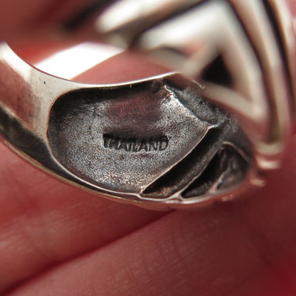 Chapal Zenray 925 Sterling Silver Vintage Modernist Oxidized Ring Size 7.5