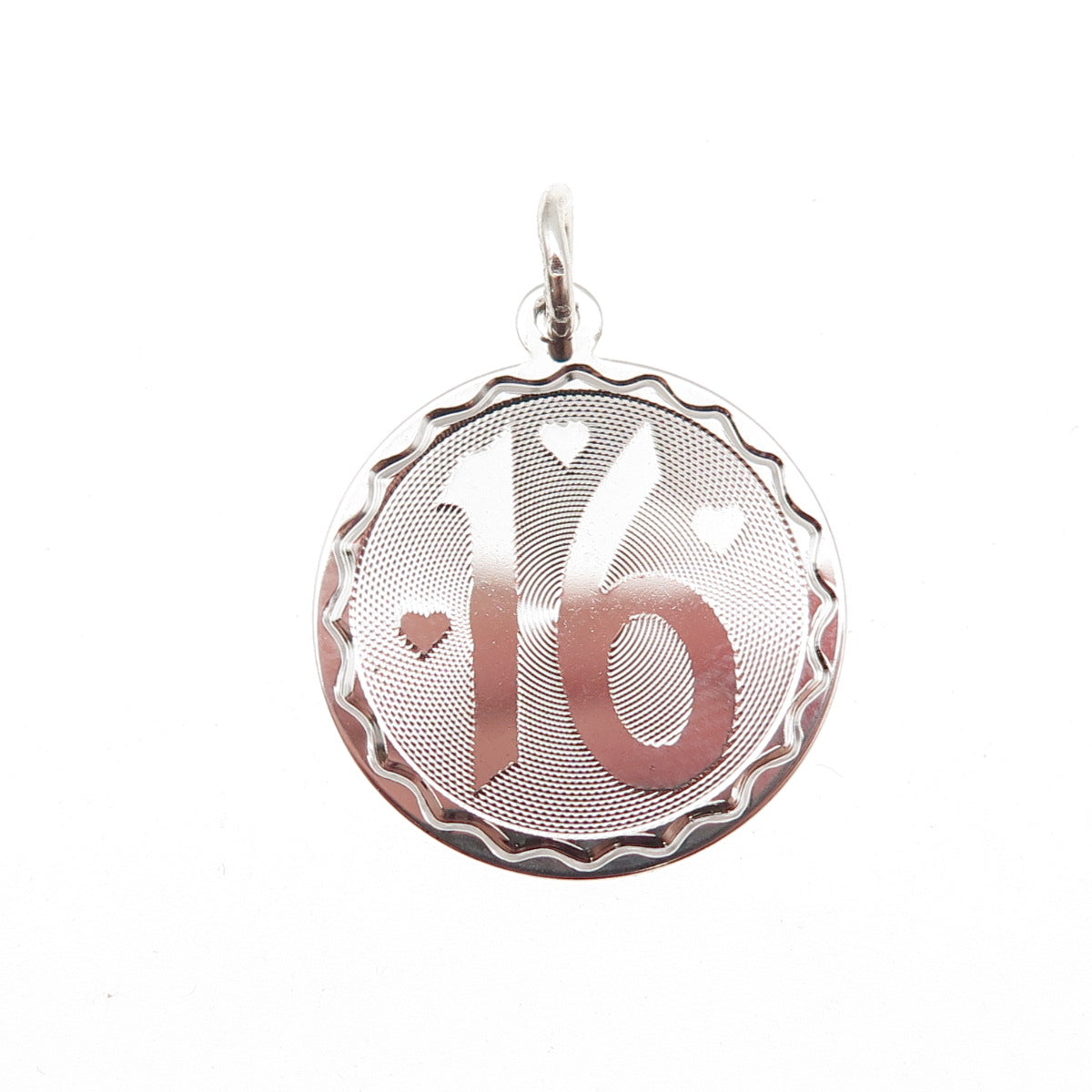 SPENCER 925 Sterling Silver Vintage Sweet 16 Charm Pendant