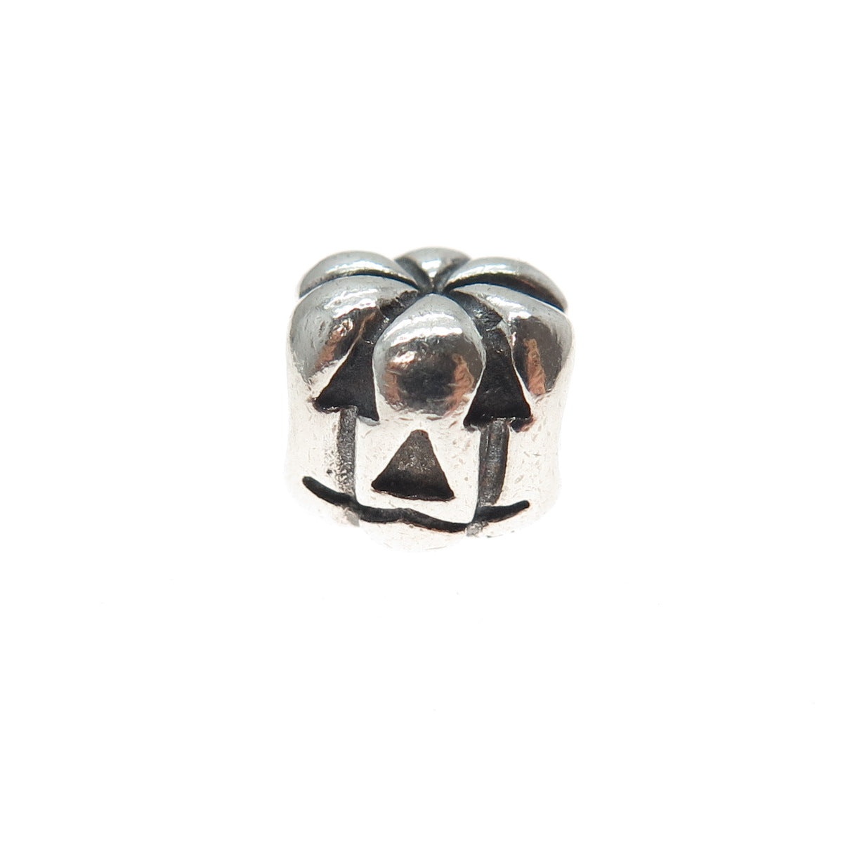 PANDORA 925 Sterling Silver Jack O'Lantern Pumpkin Slide Bead Charm