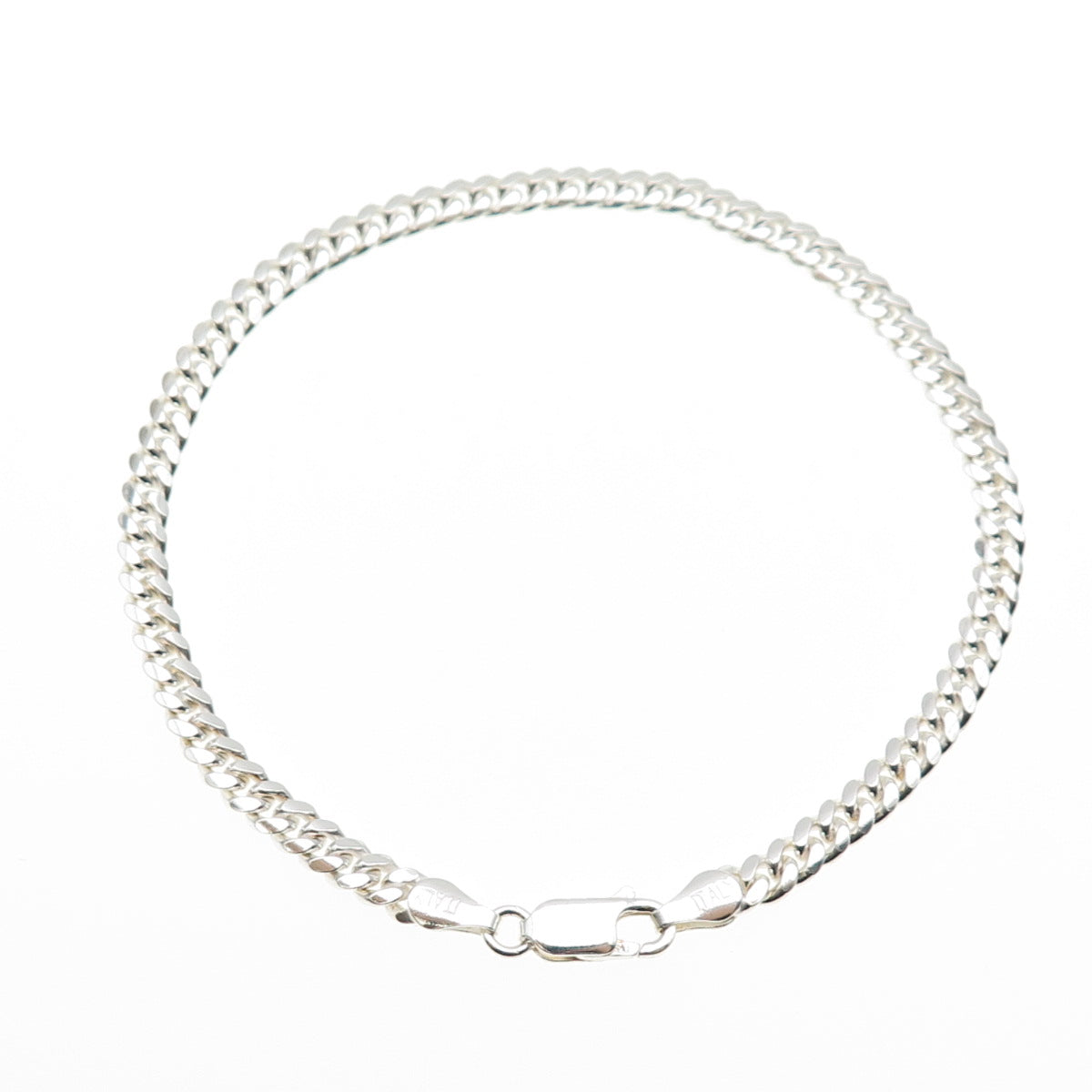 925 Sterling Silver Vintage Italy Cuban Link Bracelet 8"