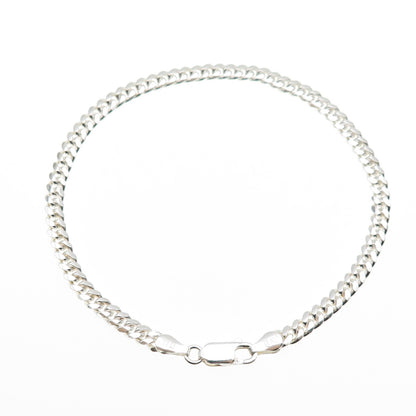 925 Sterling Silver Vintage Italy Cuban Link Bracelet 8"