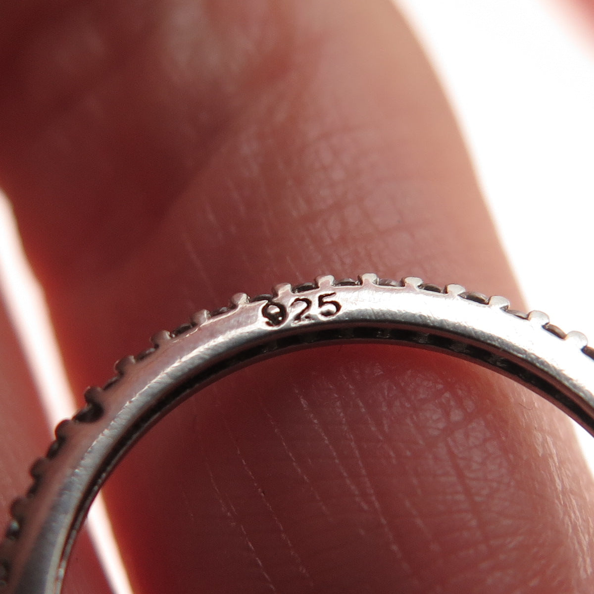 925 Sterling Silver Round-Cut C Z Eternity Stackable Band Ring Size 6.25