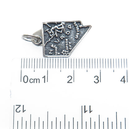 MAISELS INDIAN TRADING Sterling Silver Vintage Nevada State Map Charm Pendant