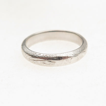925 Sterling Silver Vintage Engraved Oxidized Band Ring Size 7.5