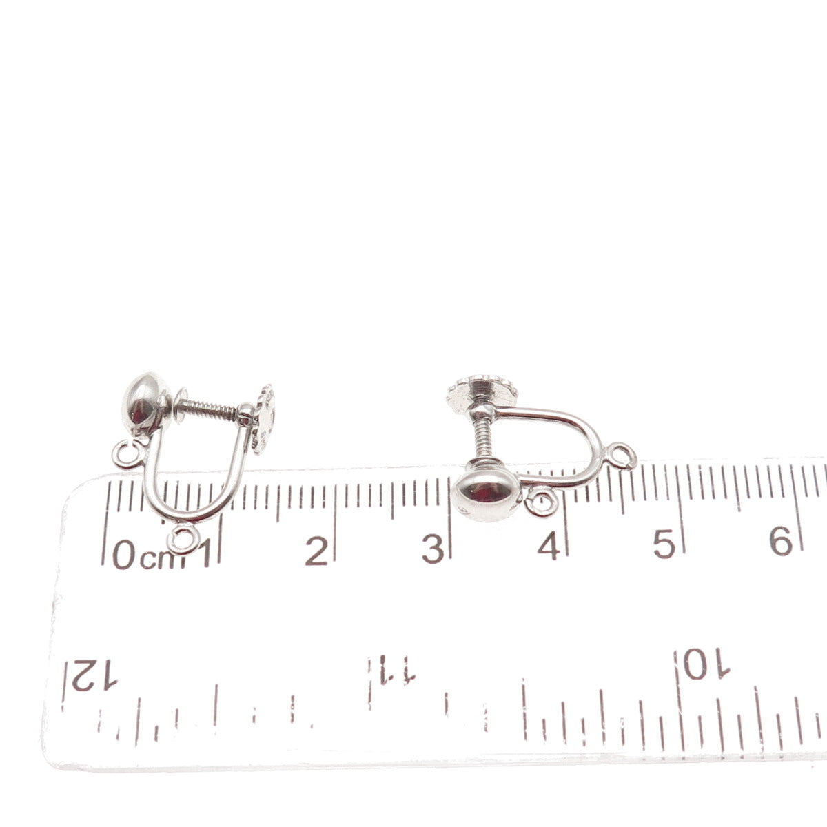 Simmons 925 Sterling Silver Vintage Charm Holder Screw Back Earrings