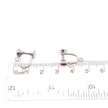Simmons 925 Sterling Silver Vintage Charm Holder Screw Back Earrings