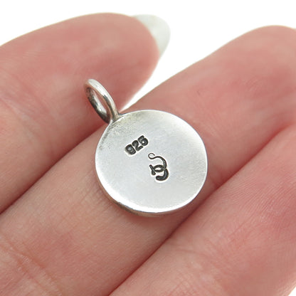 STULLER 925 Sterling Silver Vintage "LOVE" Minimalist Round Tag Charm Pendant