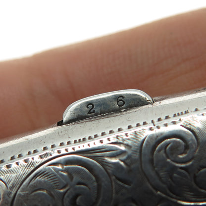 Bert Gordon 925 Sterling Antique 1911 Birmingham Engraved Coin Case Holder #26