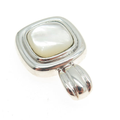 925 Sterling Silver Vintage Real Mother-of-Pearl Pendant