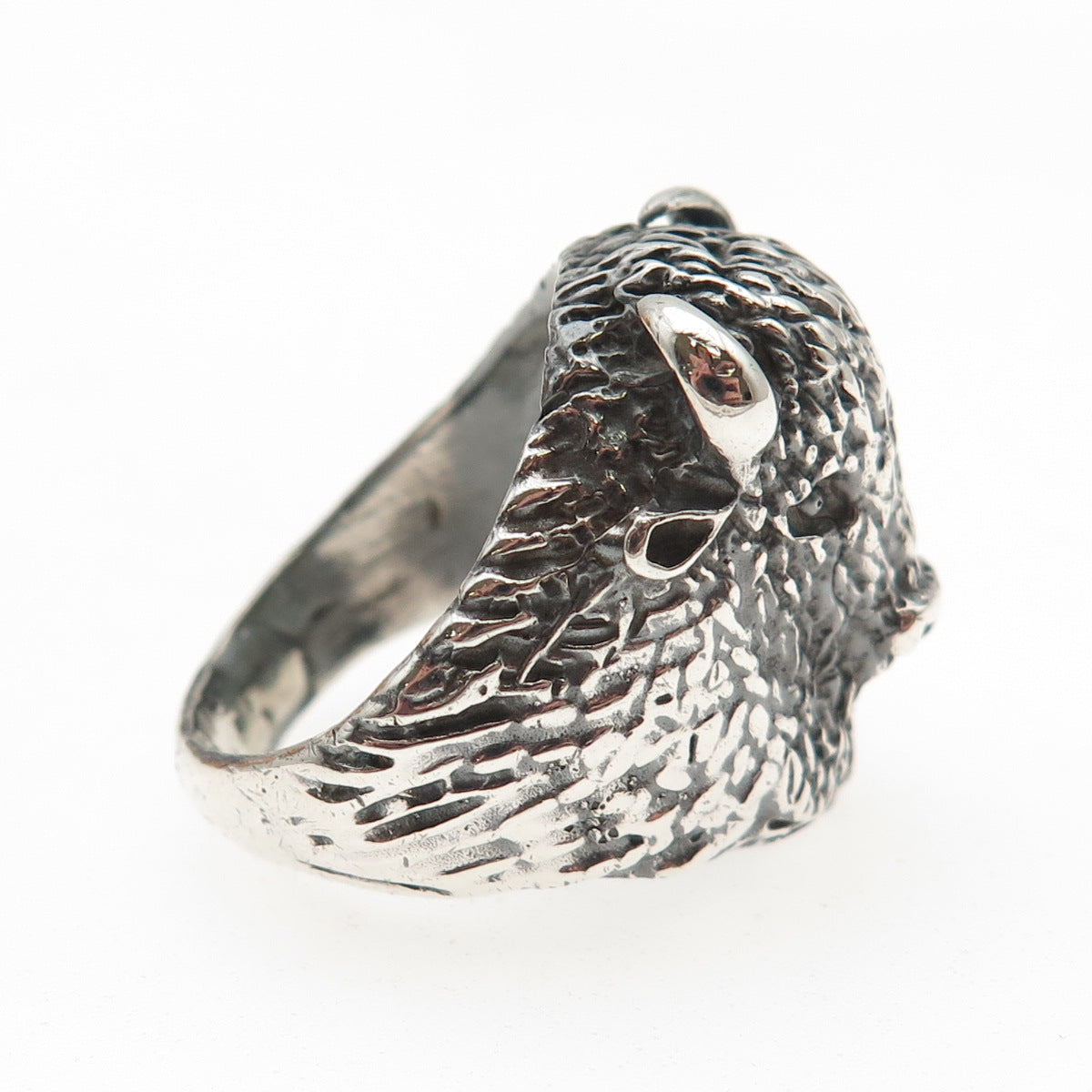925 Sterling Silver Vintage Buffalo Oxidized Ring Size 8.75