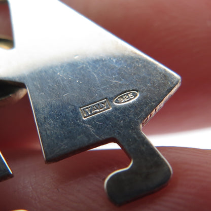 14K Gold & 925 Sterling Silver Vintage Italy Boy & Girl Kiss Charm Pendant