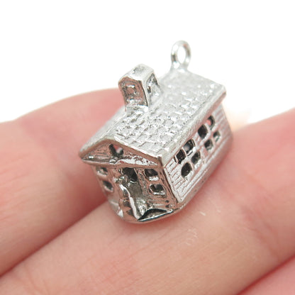 FELCHCRAFT 925 Sterling Silver Vintage Bride House 3D Charm Pendant