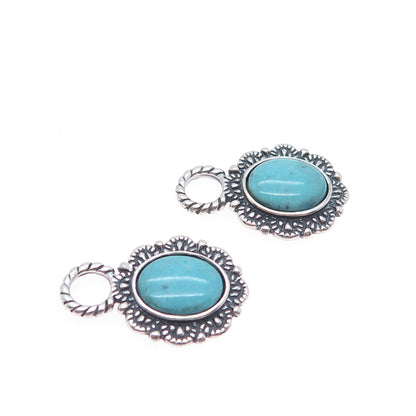 CAROLYN POLLACK Old Pawn 925 Sterling Silver Vintage Turquoise Jacket Earrings