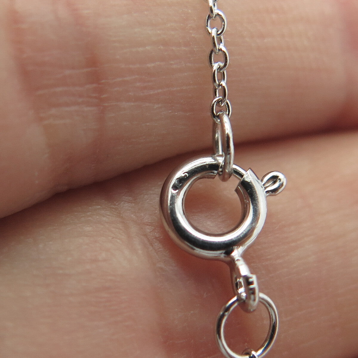 925 Sterling Silver Round-Cut Shaped White C Z Cable Chain Necklace 16"