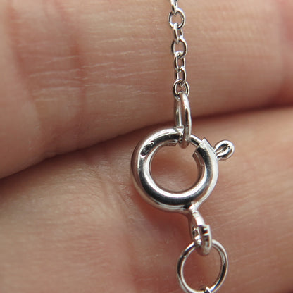 925 Sterling Silver Round-Cut Shaped White C Z Cable Chain Necklace 16"