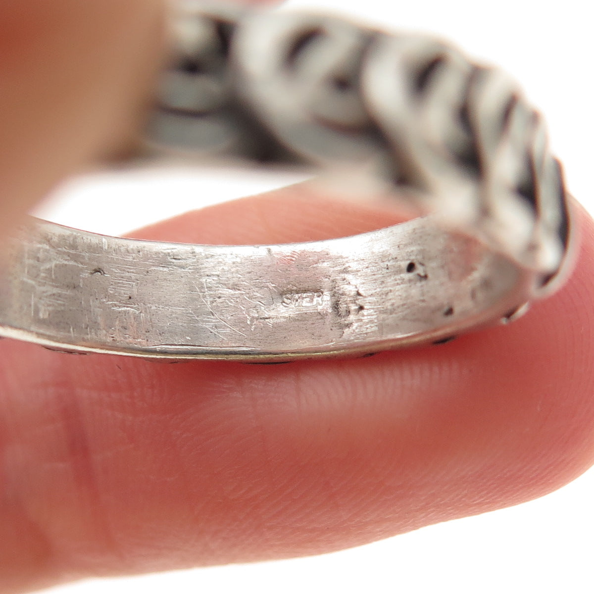 925 Sterling Silver Vintage Alcoholics Anonymous Oxidized Band Ring Size 9