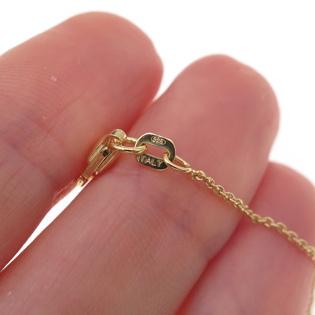 925 Sterling Silver Gold Plated Italy Cable Chain Necklace 19-20"