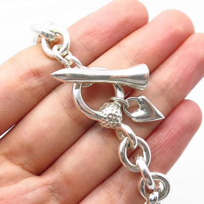 925 Sterling Silver Vintage Rolo Link Bracelet 6.75"