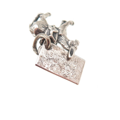 Bell Trading Post Old Pawn 925 Sterling Vintage Turquoise Donkey Charm Pendant