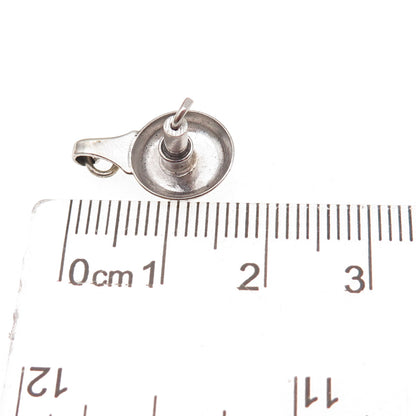 925 Sterling Silver Antique Art Deco Candlestick Oxidized 3D Charm Pendant